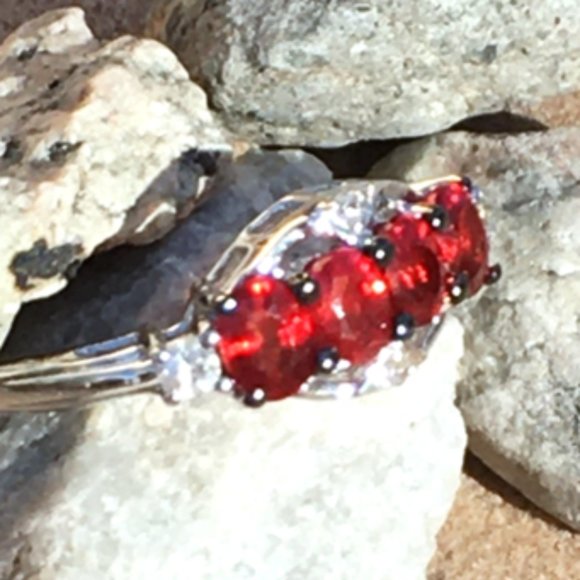 Genuine Ruby Ring 9K White Gold Size 6 Natural Gemstones - Only 1 Available! - Picture 11 of 16